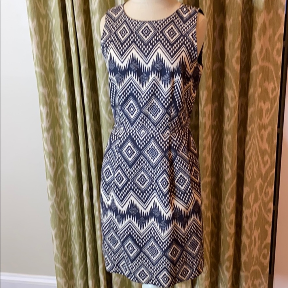 JCrew Structured Sleeveless Patterned Dress